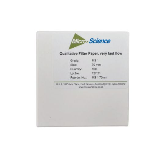 Picture of Qualitative Filter Paper MS1 70mm Box100, MS 1 70mm