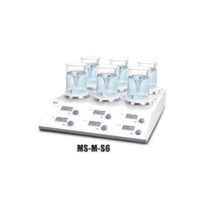Picture of MS-M-S6, 6-Channel Digital Magnetic  Stirrer, Aluminum cover with ceramic coating, 8030351100