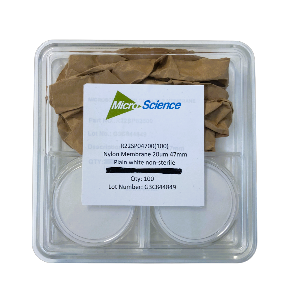Nylon Memb 20um, 47mm pl white, R22SP04700(100)