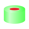 Picture of Crimp closure, N 11, alu.,green, center hole, Natural Rubber/ETFE, 1.0 mm, pk100, 70246.1