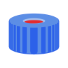 Picture of Screw closure, N 9, PP, blue, center hole, Natural Rubber/ETFE, 1.0 mm, pk100, 702460