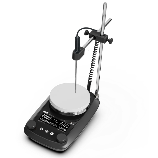 Picture of DMS5-340 package,  DMS5-340 Heating Magnetic Stirrer & Temperature sensor and support clamp, 8121522210