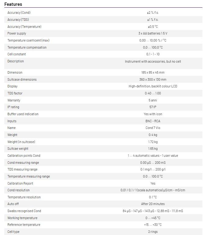 MicroAnalytix - New Zealand-COND 7 VIO WITHOUT CELL 50110422